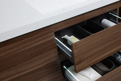 Laviva Aurora 60" Wall Hung Single Sink Bathroom Vanity with White Acrylic Countertop - Gallery