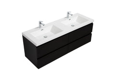 Laviva Aurora 60" Wall Hung Double Sink Bathroom Vanity with White Acrylic Countertop - Gallery