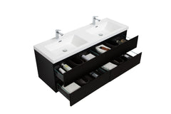 Laviva Aurora 60" Wall Hung Double Sink Bathroom Vanity with White Acrylic Countertop - Gallery