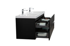 Laviva Aurora 60" Wall Hung Double Sink Bathroom Vanity with White Acrylic Countertop - Gallery