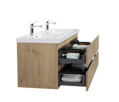 Laviva Aurora 60" Wall Hung Double Sink Bathroom Vanity with White Acrylic Countertop - Gallery