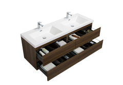 Laviva Aurora 60" Wall Hung Double Sink Bathroom Vanity with White Acrylic Countertop - Gallery