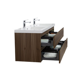 Laviva Aurora 60" Wall Hung Double Sink Bathroom Vanity with White Acrylic Countertop - Gallery