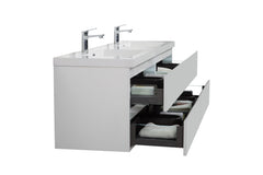Laviva Aurora 72" Wall Hung Double Sink Bathroom Vanity with White Acrylic Countertop - Gallery