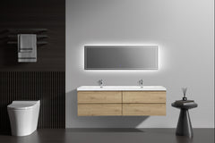 Laviva Aurora 72" Wall Hung Double Sink Bathroom Vanity with White Acrylic Countertop - Gallery