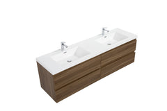 Laviva Aurora 72" Wall Hung Double Sink Bathroom Vanity with White Acrylic Countertop - Gallery