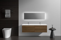 Laviva Aurora 72" Wall Hung Double Sink Bathroom Vanity with White Acrylic Countertop - Gallery