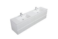 Laviva Aurora 84" Wall Hung Double Sink Bathroom Vanity with White Acrylic Countertop - Gallery