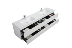 Laviva Aurora 84" Wall Hung Double Sink Bathroom Vanity with White Acrylic Countertop - Gallery