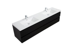 Laviva Aurora 84" Wall Hung Double Sink Bathroom Vanity with White Acrylic Countertop - Gallery
