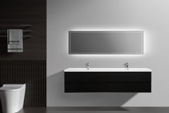 Laviva Aurora 84" Wall Hung Double Sink Bathroom Vanity with White Acrylic Countertop - Gallery