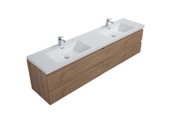 Laviva Aurora 84" Wall Hung Double Sink Bathroom Vanity with White Acrylic Countertop - Gallery