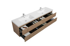 Laviva Aurora 84" Wall Hung Double Sink Bathroom Vanity with White Acrylic Countertop - Gallery