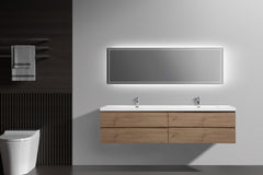 Laviva Aurora 84" Wall Hung Double Sink Bathroom Vanity with White Acrylic Countertop - Gallery