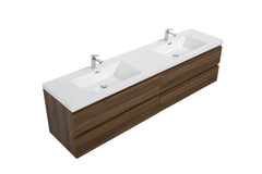 Laviva Aurora 84" Wall Hung Double Sink Bathroom Vanity with White Acrylic Countertop - Gallery