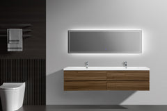 Laviva Aurora 84" Wall Hung Double Sink Bathroom Vanity with White Acrylic Countertop - Gallery