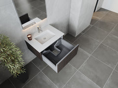 Laviva Legno 30" Bathroom Vanity with Matte White VIVA Stone Solid Surface Countertop - Gallery