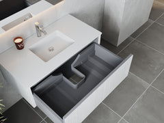 Laviva Legno 42" Bathroom Vanity with Matte White VIVA Stone Solid Surface Countertop - Gallery