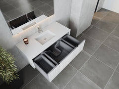 Laviva Legno 48" Bathroom Vanity with Matte White VIVA Stone Solid Surface Countertop - Gallery