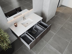 Laviva Legno 48" Bathroom Vanity with Matte White VIVA Stone Solid Surface Countertop - Gallery