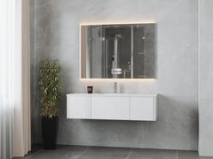 Laviva Legno 54" Bathroom Vanity with Matte White VIVA Stone Solid Surface Countertop - Gallery
