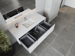 Laviva Legno 54" Bathroom Vanity with Matte White VIVA Stone Solid Surface Countertop - Gallery