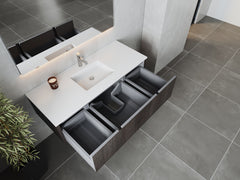 Laviva Legno 54" Bathroom Vanity with Matte White VIVA Stone Solid Surface Countertop - Gallery
