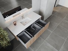 Laviva Legno 54" Bathroom Vanity with Matte White VIVA Stone Solid Surface Countertop - Gallery