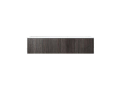 Laviva Legno 60" Double Sink Bathroom Vanity with Matte White VIVA Stone Solid Surface Countertop - Carbon Oak