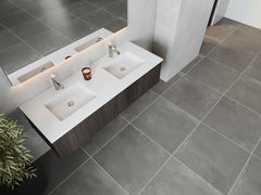 Laviva Legno 60" Double Sink Bathroom Vanity with Matte White VIVA Stone Solid Surface Countertop - Gallery