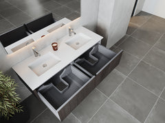 Laviva Legno 60" Double Sink Bathroom Vanity with Matte White VIVA Stone Solid Surface Countertop - Gallery