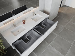 Laviva Legno 72" Double Sink Bathroom Vanity with Matte White VIVA Stone Solid Surface Countertop - Gallery