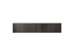 Laviva Legno 72" Double Sink Bathroom Vanity with Matte White VIVA Stone Solid Surface Countertop - Carbon Oak