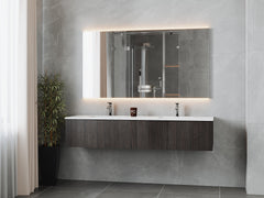 Laviva Legno 72" Double Sink Bathroom Vanity with Matte White VIVA Stone Solid Surface Countertop - Gallery