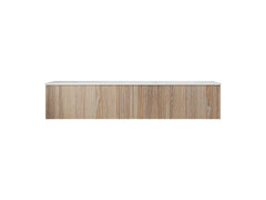 Laviva Legno 72" Double Sink Bathroom Vanity with Matte White VIVA Stone Solid Surface Countertop - Weathered Grey
