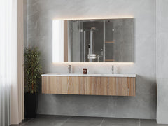 Laviva Legno 72" Double Sink Bathroom Vanity with Matte White VIVA Stone Solid Surface Countertop - Gallery