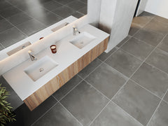 Laviva Legno 72" Double Sink Bathroom Vanity with Matte White VIVA Stone Solid Surface Countertop - Gallery