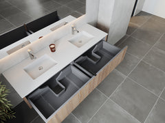 Laviva Legno 72" Double Sink Bathroom Vanity with Matte White VIVA Stone Solid Surface Countertop - Gallery