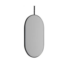 Laviva Hanging Pill 24" x 40" Oval Metal Framed Ceiling Hung Mirror - Matte Black