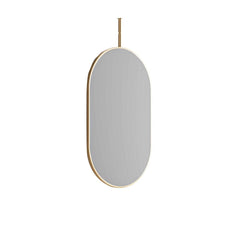Laviva Hanging Pill 24" x 40" Oval Metal Framed Ceiling Hung Mirror - Satin Brass