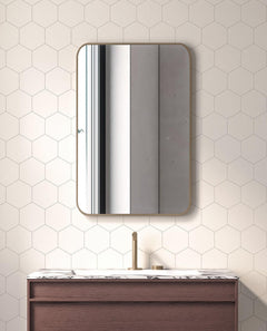 Laviva Latitude 24" x 36" Rectangular Soft Radius Metal Framed Mirror - Gallery