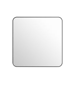 Laviva Latitude 36" x 36" Square Soft Radius Metal Framed Mirror - Matte Black