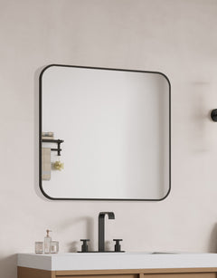Laviva Latitude 36" x 36" Square Soft Radius Metal Framed Mirror - Gallery