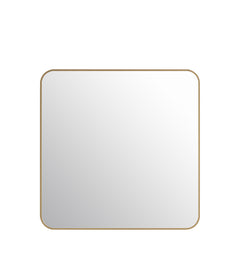 Laviva Latitude 36" x 36" Square Soft Radius Metal Framed Mirror - Satin Brass