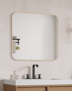 Laviva Latitude 36" x 36" Square Soft Radius Metal Framed Mirror - Gallery