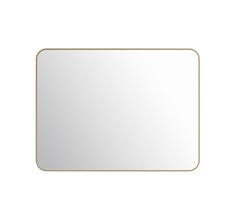 Laviva Latitude 48" x 36" Rectangular Soft Radius Metal Framed Mirror - Satin Brass