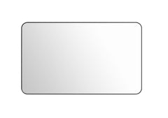 Laviva Latitude 60" x 36" Rectangular Soft Radius Metal Framed Mirror - Matte Black