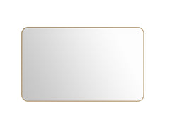 Laviva Latitude 60" x 36" Rectangular Soft Radius Metal Framed Mirror - Satin Brass