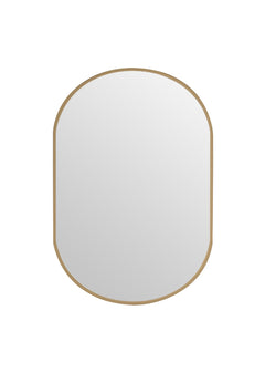 Laviva Pill 24" x 36" Oval Metal Framed Mirror - Satin Brass