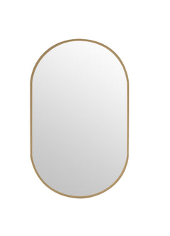 Laviva Pill 30" x 48" Oval Metal Framed Mirror - Satin Brass